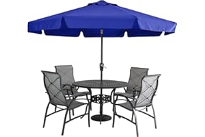 MASTERCANOPY Patio Umbrella OutdoorMarket Table Umbrella with Ruffles, 8 Sturdy Ribs (9FT, Blue)