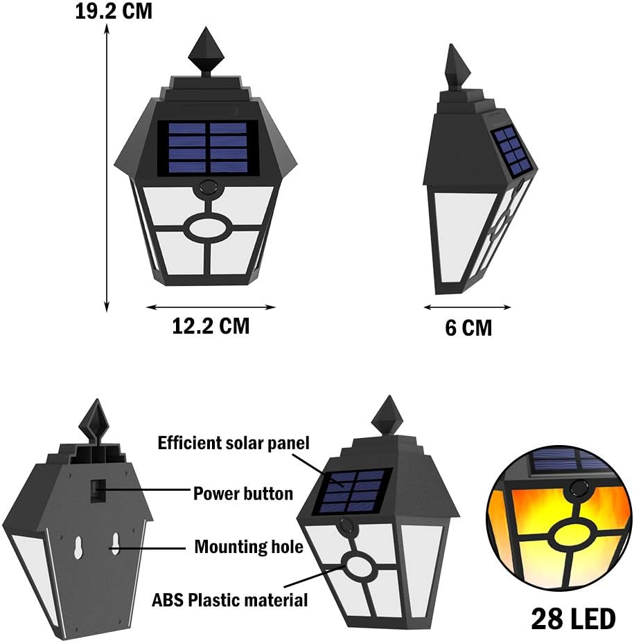 Garden Mile Solar LED Torch Light Set Of 6 Flickering Dancing Solar - View #4