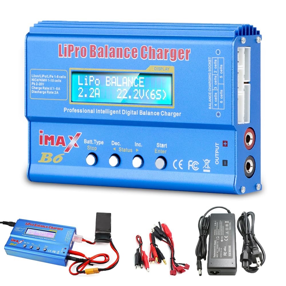XPJBKC Lipo Battery Charger - 80W Multi-functional Intelligent Charger for Various Lithium Batteries