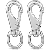 YBEATY Swivel Snap Hooks 3.5 Inch Stainless Steel Flag Clips Heavy Duty Spring Flag Pole Hardware Marine Grade Keychain Snap Hooks for Diving Boat Flagpole Rope Dog Leash Swings Bird Feeders