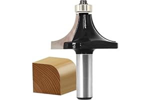 Round Over Router Bits 1/2 Shank by SICWOOD - Radius 3/4" Roundover Router Bit, Carbide Corner Rounding Edge-Forming Bit, Bea