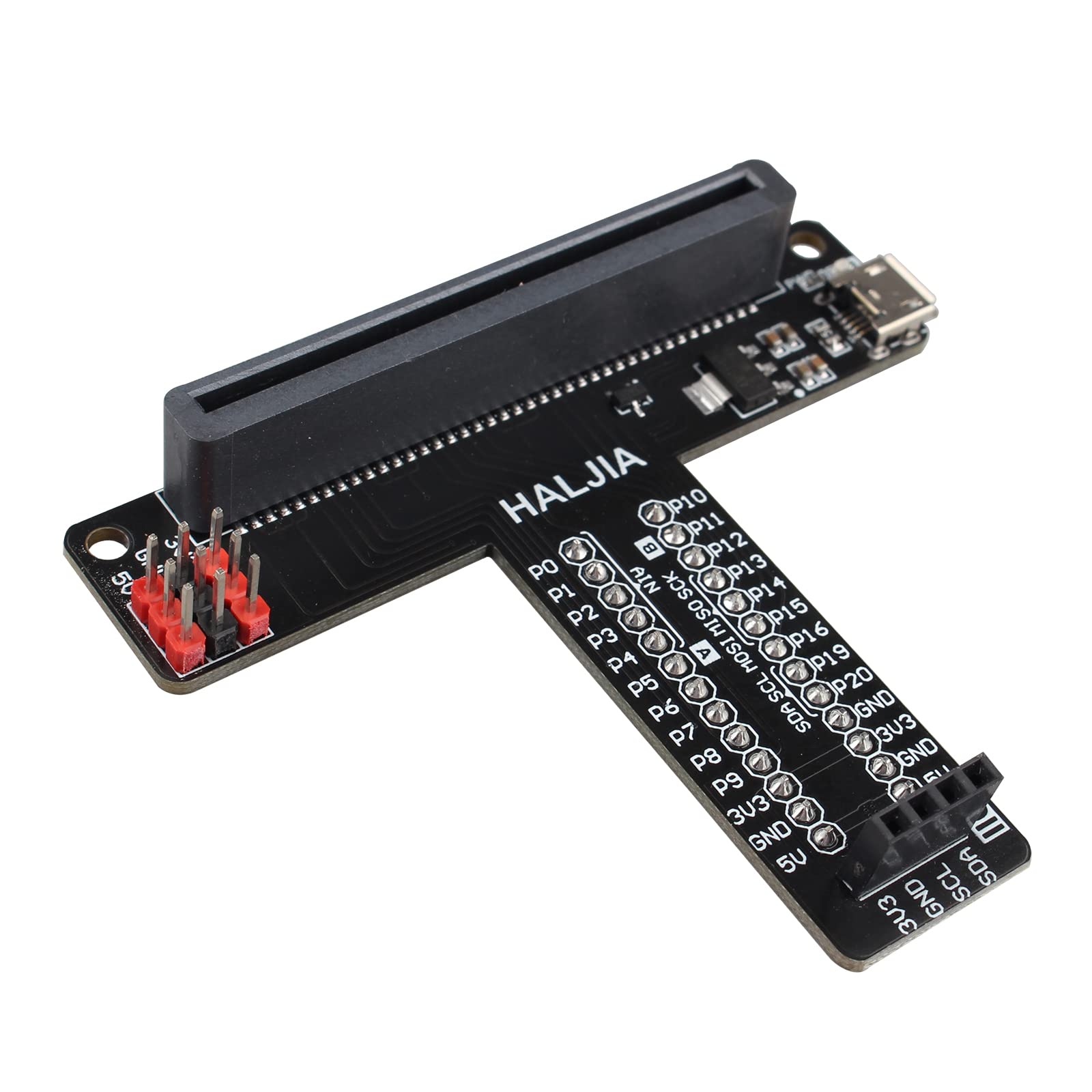 HALJIA T-type GPIO Expansion Board for BBC Microbit T Adapter Breakout Board Programmable STEM Educational Learning Kit Compatible with BBC Micro:bit V2, V1 Controller Board (Without Micro bit)