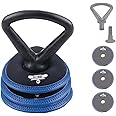 Hyperwear SoftBell Adjustable Kettlebell Set - Soft, Vinyl-Coated Weight Plates with Rubber Base - Versatile Home Gym Equipme