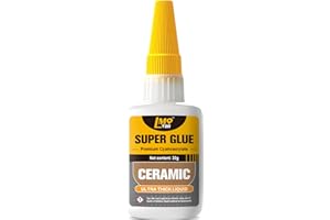 LMQ LASH Ceramic Super Glue Liquid, Clear Instant Cyanoacrylate Adhesives for Ceramic Repair Food Safe, All Purpose CA Glue for Shoe Plastic Leather Glass Model Metal Wood Pottery Porcelain Mugs Clay Dishes
