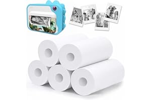 Usteetic Print Paper for Kids Instant Print Camera 5 Rolls Bundle