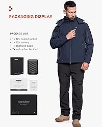 DEWBU Soft Shell Heated Jacket for Men with 12V