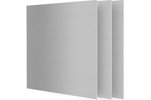 HAKZEON 3 Pack Aluminum Sheet,12 x 12 x 1/16 Inch 6061 Aluminum Plate Sheet Metal Covered with Protective Film for Constructi