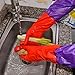 DefenderX Premium Home Wide Mouth And Long Flower Velveteen Antiskid Household Laundry Dishwashing Rubber Gloves