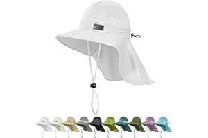 Sukeen Cooling Sun Hat for Men Women UPF50+ Wide Brim Fishing Hat with Neck Flap Adjustable Foldable Bucket Hat for Hiking