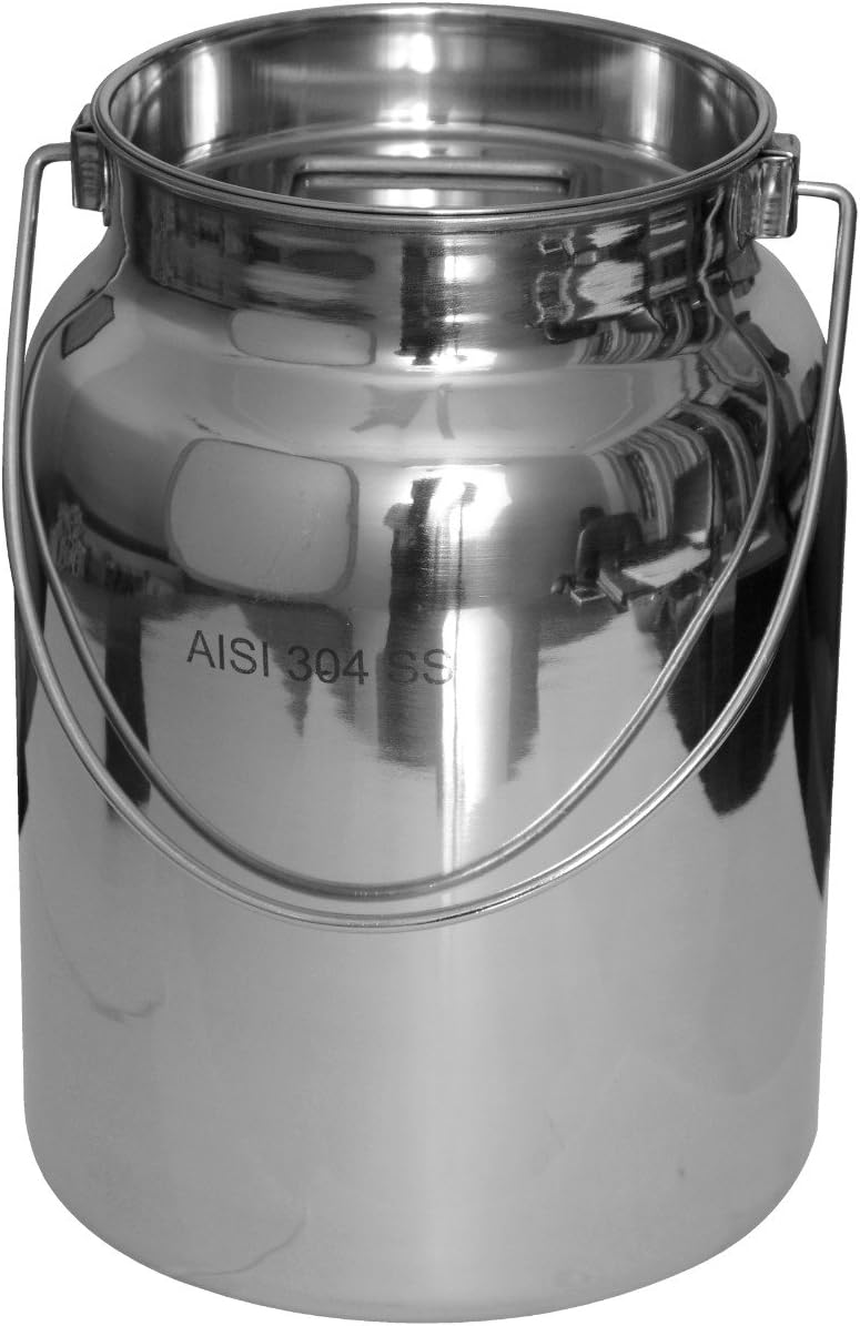 Stainless Steel Milk Can Tote - 5 Qt (AISI 304 or 18/8 Pure Food Grade )