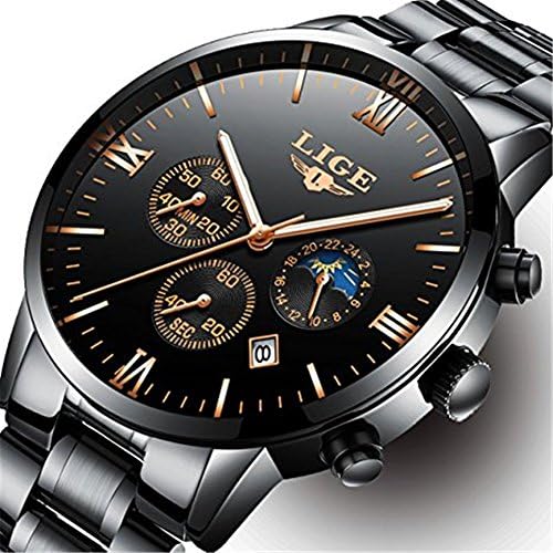 Men Stainless Steel Watches Waterproof Date Calendar Sport Design Quartz Watch