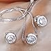 EleQueen 925 Sterling Silver 0.7 Carat Solitaire CZ Dot Pendants Necklace Stud Earrings Jewelry Sets, Valentine's Day/Mother's Day/Christmas Gift for Wife/Mom