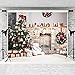 Kate 7x5ft Christmas Photography Backdrop White Brick Fireplace Bear Christmas Tree Backgrounds Children Photography