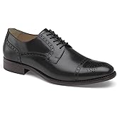 Johnston & Murphy Men's Lewis Cap Toe Dress Casual Shoe, Black FG Leather, 11