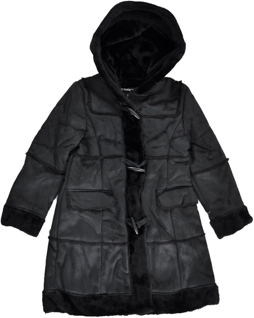 Rothschild Big Girls Black Faux Shearling Coat (16) Clothing