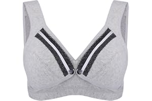 AYNEFY Nursing Bra Lightly Padded Cotton Nursing Breast Feeding Prevent Sagging Pregnant(L(36=80)-Gray)