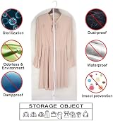 HomeClean Clear Garment Bag 60 x 153 cm Pack of 6 Breathable Dust Cover view 4