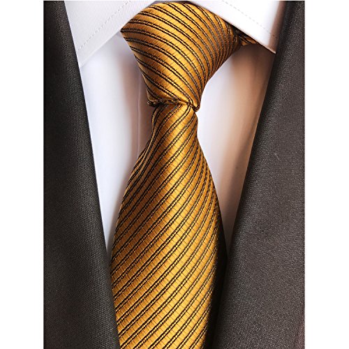 Jeatonge Lot 6 Pcs Mens Ties and 3 Free Tie Clips, Men's Classic Tie Necktie Woven Jacquard Neck Ties Gift box packing (Style 12)