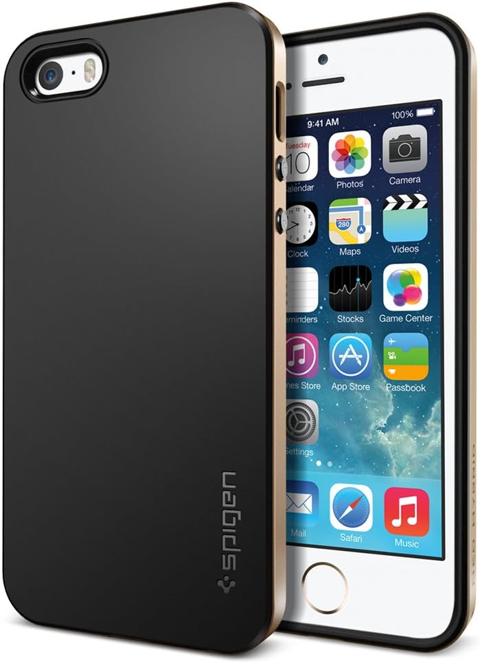 Spigen Neo Hybrid iPhone 5S / 5 Case with Flexible Inner Protection and Reinforced Hard Bumper Frame for iPhone 5S / iPhone 5 - Champagne Gold