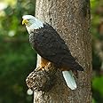 virawa Bald Eagle Tree Hugger Tree Decor Hanging Garden Statue 13 Inches High Multicolor Resin Bird Sculpture Tree Decoration for Lawn Porch Yard Patio (White Bald Eagle)