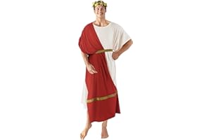 MCJC Adult Greek Toga God Costume, White Roman Deluxe Halloween Cosplay Ancient Robe