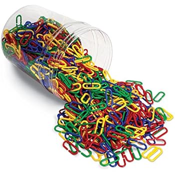 Learning Resources Link 'N' Learn Links, Bucket of 500 Assorted Color Links, Ages 3+