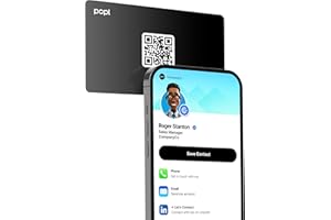 Popl Smart NFC Business Card - Sleek Modern Digital Business Card w/Instant App-Free Sharing - Customizable NFC Cards Compatible w/iPhone & Android (Black)
