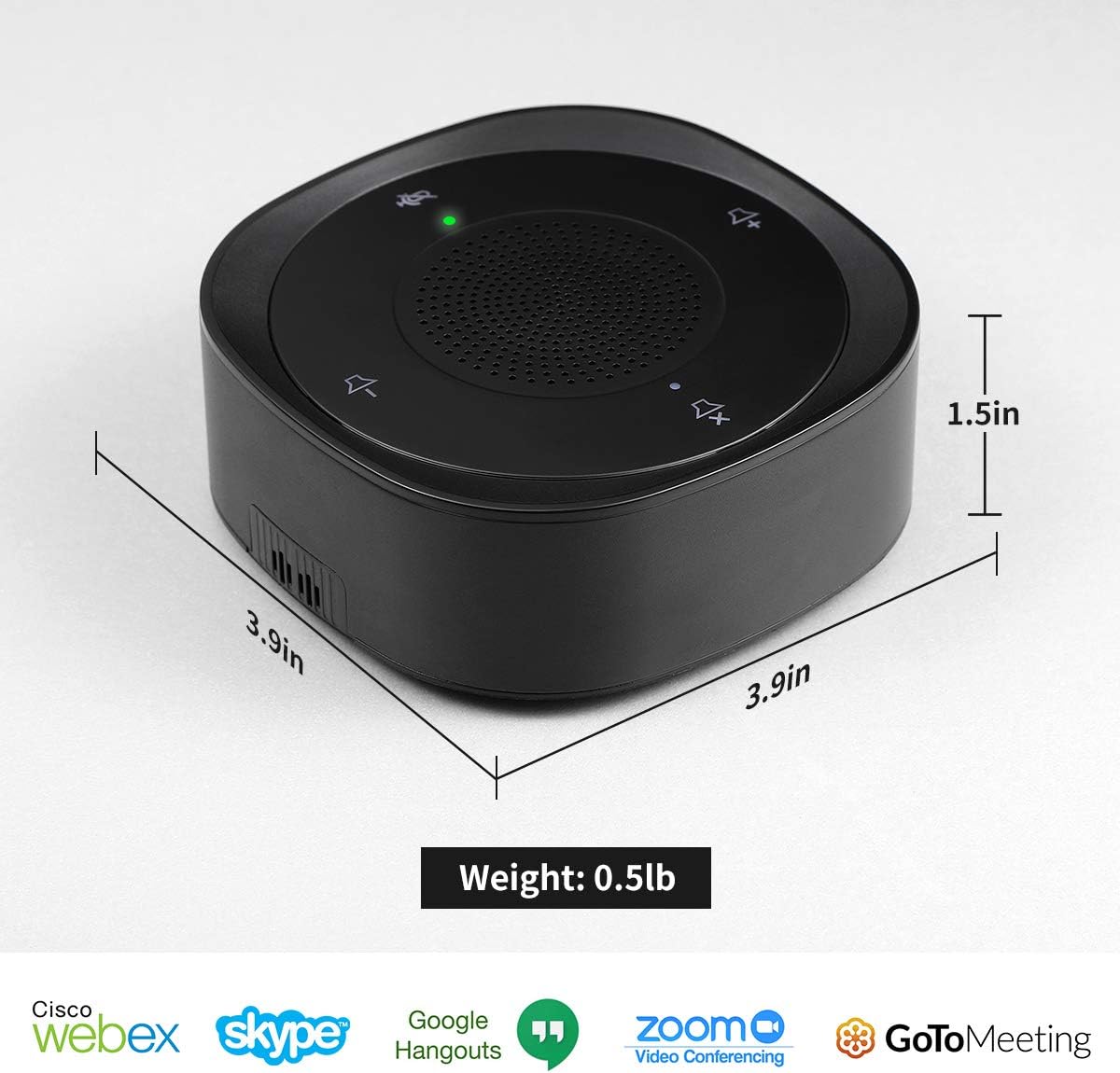 USB Speakerphone Microphone, Conference Speaker Omnidirectional Computer Mic, with 360º Voice Pickup, Touch-Sensor Buttons for Mute/unmute, Streaming, Call Speaker Skype, Webinar, Interview - Black: Computers & Accessories