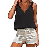 EXLURA Womens Summer Tank Top Business Casual V Neck Knotted Sleeveless Blouses Fashion Trendy Dressy Work Shirt Outfits 2026