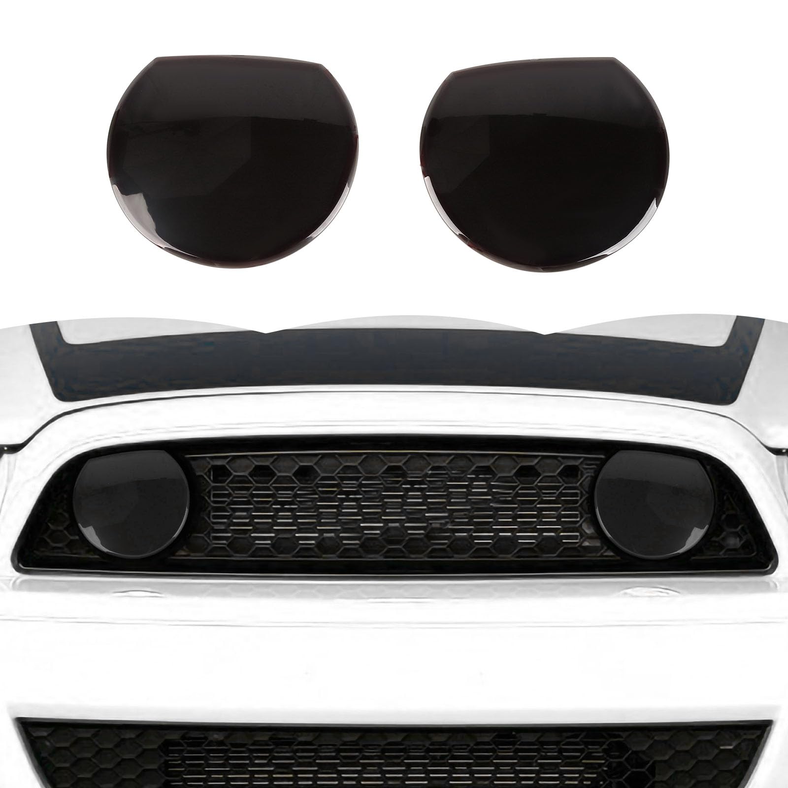 Photo 1 of RT-TCZ Smoked Black Front Grille Light Lamp Trim Cover Decoration Exterior Accessories for Ford Mustang 2010-2014