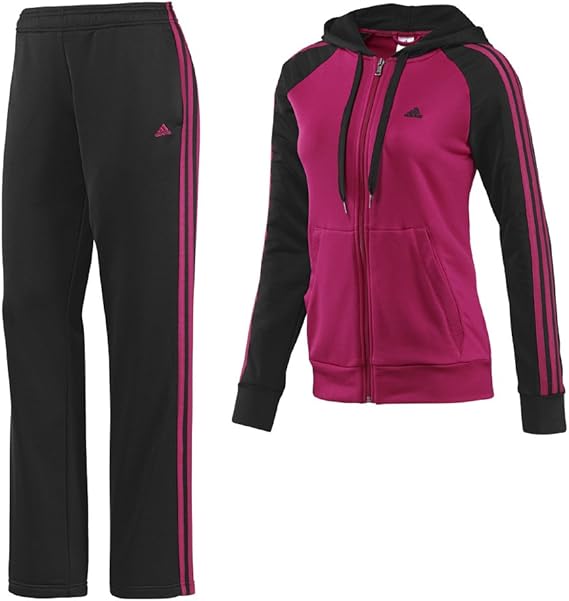 adidas Young Knit Women's Tracksuit, Womens, black/pink Amazon.co.uk