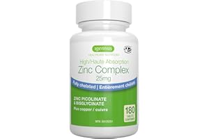 Igennus Chelated Zinc Picolinate & Bisglycinate Complex 25mg with Copper, Clean Label & High Absorption, 180 Tablets, Supplem
