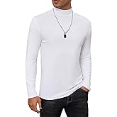 iudam Mens Mock Turtleneck Long Sleeve Shirts Basic Undershirts Lightweight Slim Fit Pullover