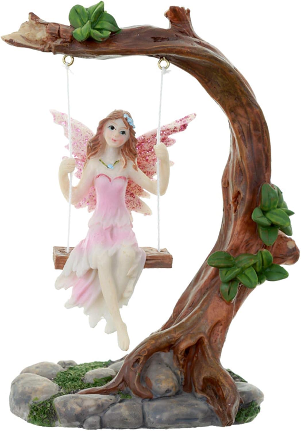 Flower Fairy Swing Figurine, Pink, 14cm