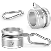 Anovo Flag Pole Rings, Aluminum Alloy Flag Pole Clips Swivels 360&deg; Rotating Anti Wrap Mounting Ring with Carabiner, Flag Pole Kit Parts (&Phi;:1 Inch -Pack of 2(Silver))