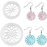 Craftdady 2 pcs Polymer Clay Cutters Flower Clay Earrings Cutters Plastic Floral Clay Cutters for Polymer Clay Jewelry Making