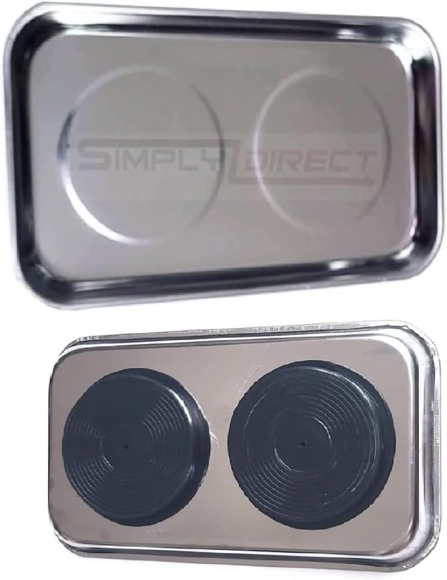 Simply Products Magnetic Parts Tray 23x14cm Stainless Steel Heavy Duty Tool
