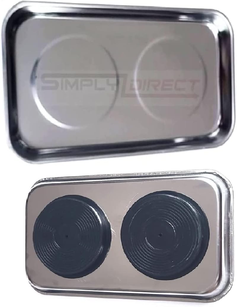 Simply Products Magnetic Parts Tray 23x14cm Stainless Steel Heavy Duty Tool