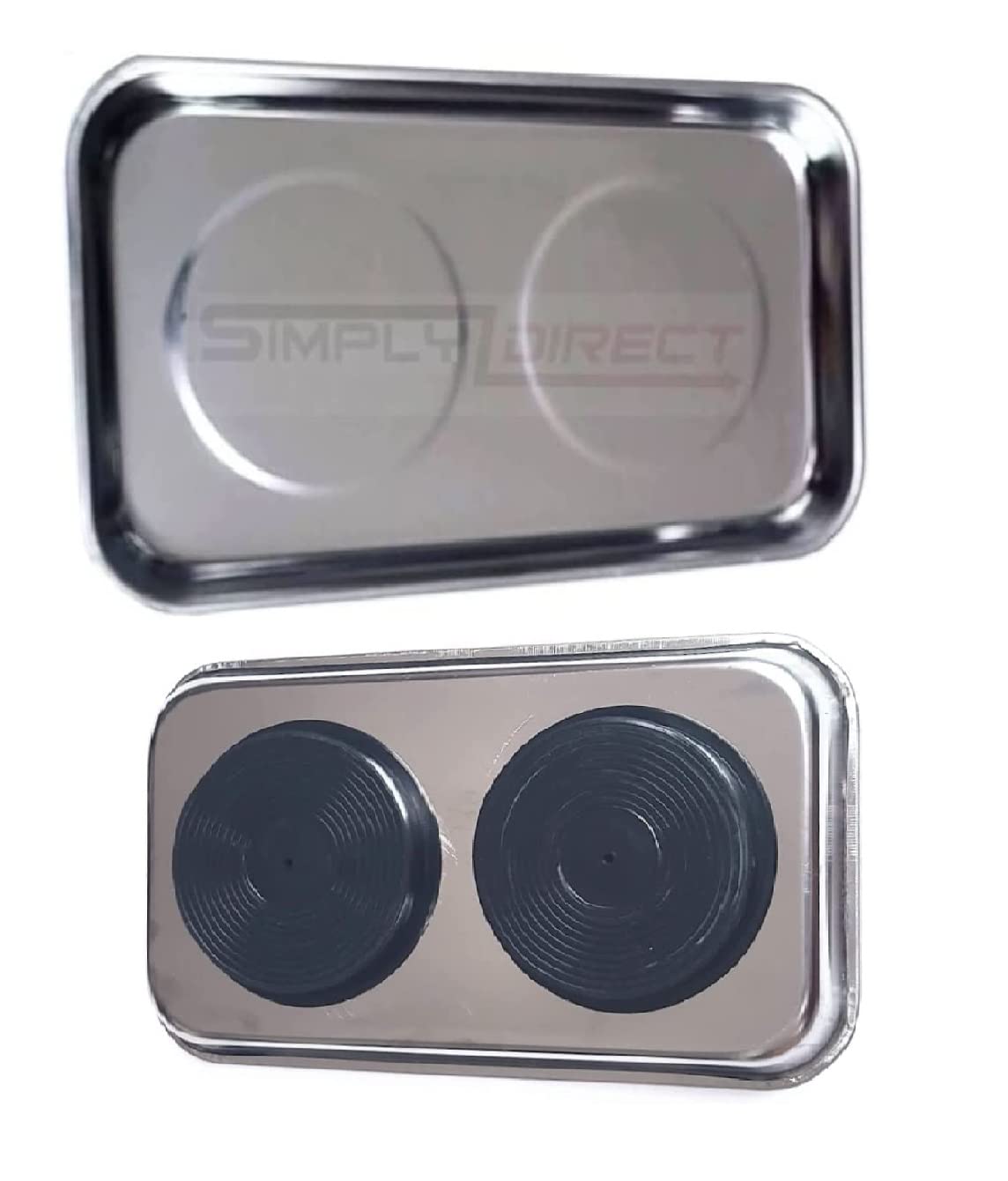 Magnetic Parts Tray - Rectangle 23cm x 14cm Stainless Steel Heavy Duty for Nut and Sockets Screws Tools Holder Collector for Metal Parts