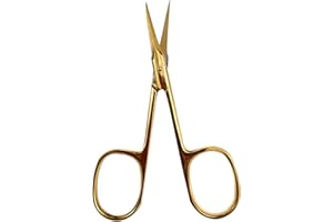 EAGERBEAUTY Premium Stainless Steel Manicure Scissors – Multipurpose Grooming Tool for Cuticle, Nail, Eyebrow, Eyelash, Dry Skin – Golden Finish