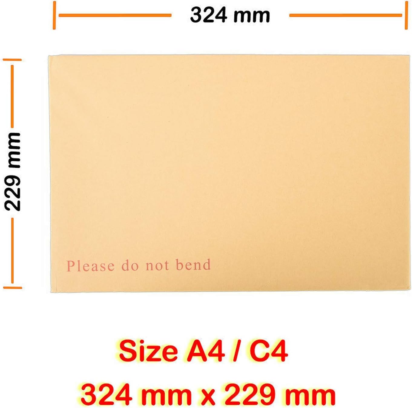 Arpan 324mm x 229mm A4 C4 Manilla Hard Board Backed Envelopes Do Not Bend (Pack of 250), brown - Image 5