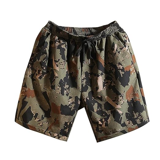 AHAYAKU Herren New Badehose Camouflage Print Grafik Lässig Athletic Beach Kurze Hose