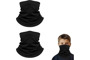 Kids Polyester‑Spandex Neck Warmer – 2-Pack, Soft & Breathable Tube Scarf (26 × 19 cm), Windproof Winter Face & Neck Protecti