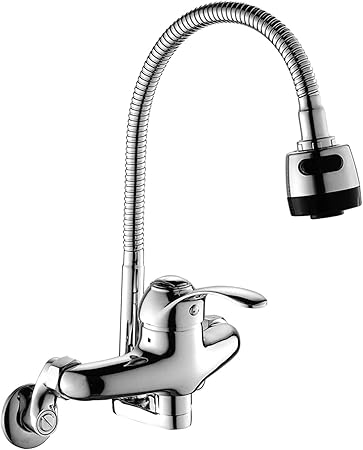 Wall Mount Faucet Kitchen 6 Inch 3 9 Inch Center With Sprayer