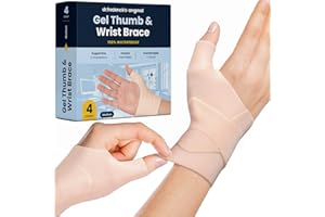 Dr. Frederick's Original Waterproof Thumb & Wrist Brace - 4 ct - Hand Brace for Arthritis, Tendonitis, Carpal Tunnel & Trigger Thumb - Doctor-Developed Spica Splint - Fits Left & Right Hand - Medium