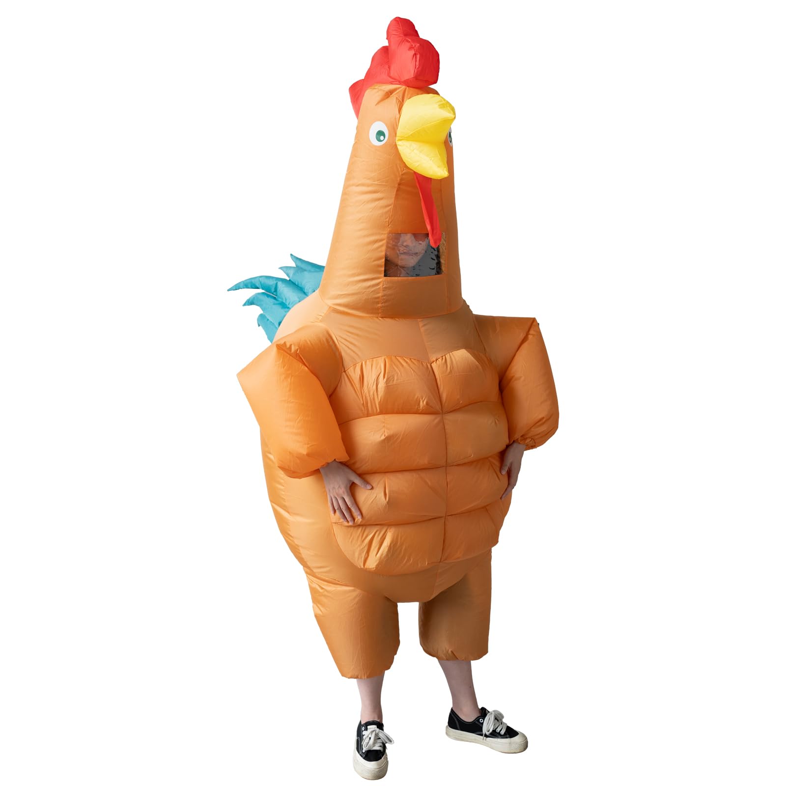 Photo 1 of **************Missing battery pack************
aisacsop Inflatable Costume Adult,Inflatable Chicken Costume Adult for Men Women Blow Up Costume for Halloween Graduation Cosplay Fancy Dress Party Christmas, Yellow