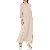 J Kara Womens Beaded Scallop Bodice Asymmetrical Gown