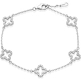 14K Gold-Plated Four-Leaf Clover Tennis Bracelet, Lucky Four-Leaf Connection Bracelet, a Fashionable Jewelry Suitable for Women's Daily Wear, Dates and Special Occasions