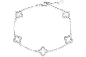 GENERIC 14K Gold-Plated Four-Leaf Clover Tennis Bracelet, Lucky Four-Leaf Connection Bracelet, a Fashionable Jewelry Suitable for Women's Daily Wear, Dates and Special Occasions