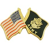 American Flag &amp; Army Flag Lapel Pin - [Red &amp; Black][1'' Wide]